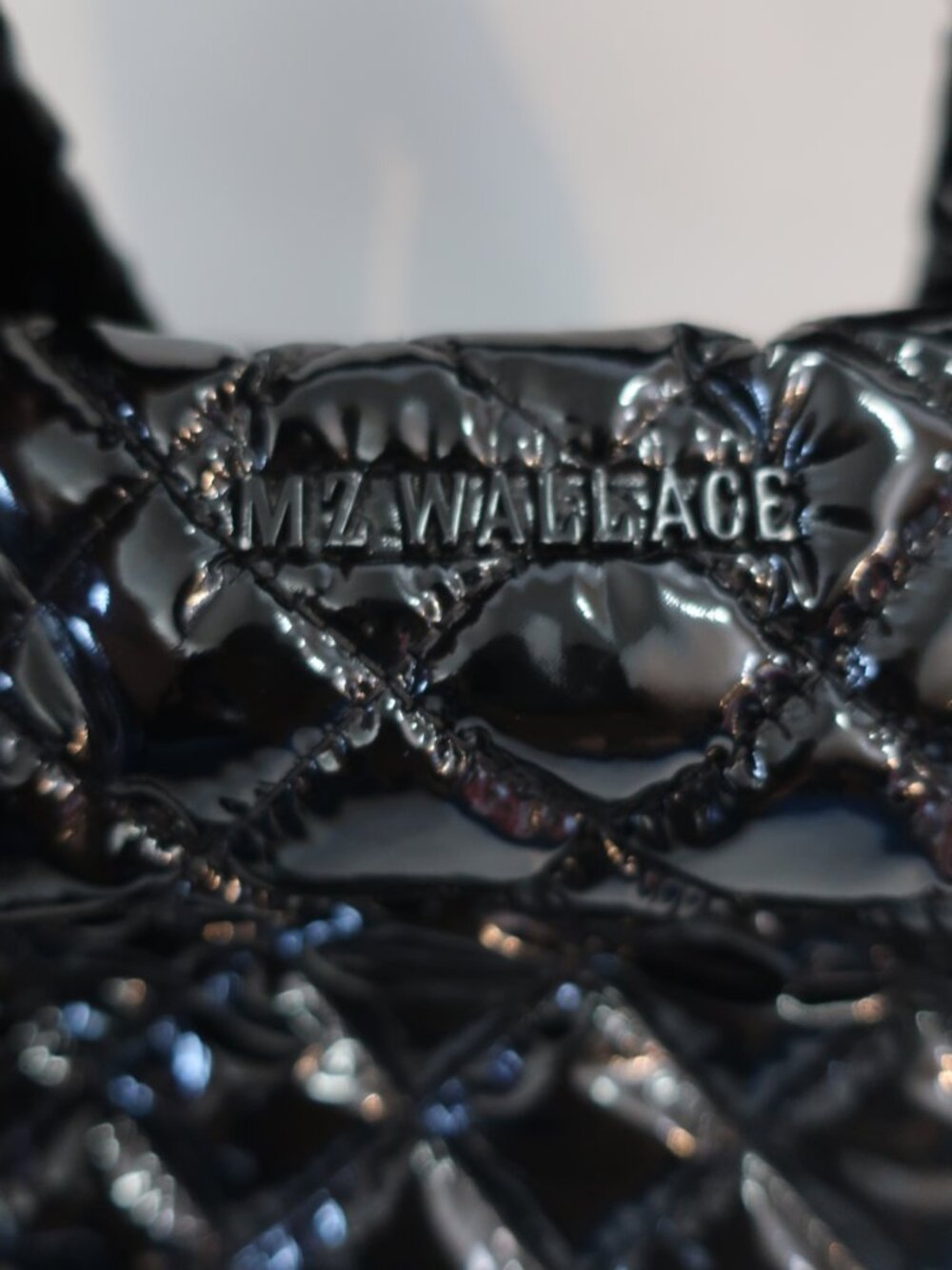 MZ Wallace Black Small Quilted Sutton Deluxe High Gloss Lacquer Finish Bag - Picture 6 of 13